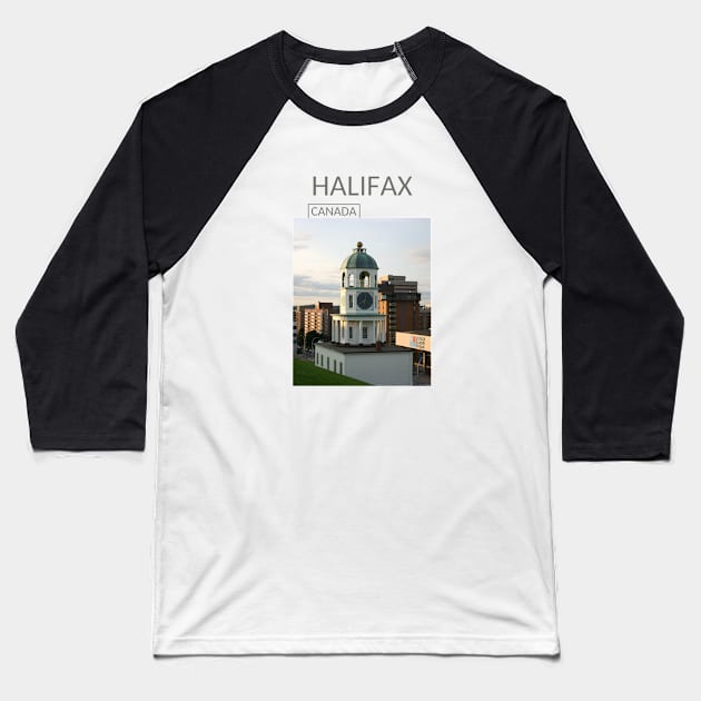 Halifax Nova Scotia Canada Clock Souvenir Gift for Canadian Citizens T-shirt Apparel Mug Notebook Tote Pillow Sticker Magnet Baseball T-Shirt by Mr. Travel Joy